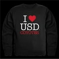 thumbnail image 1 of W Republic 552-148-BK2-01 University of South Dakota Coyotes I Love Crewneck Sweatshirt, Black - Small, 1 of 2