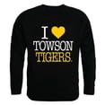 thumbnail image 1 of W Republic 552-153-BLK-02 Towson University I Love Crewneck T-Shirt, Black - Medium, 1 of 1