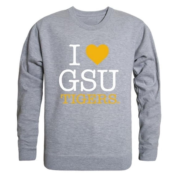 W Republic 552-170-HGY-02 Grambling State University I Love Crewneck T-Shirt, Heather Grey - Medium
