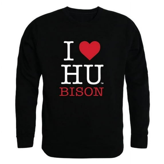 W Republic 552-171-BLK-01 Howard University I Love Crewneck T-Shirt, Black - Small