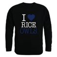 thumbnail image 1 of W Republic 552-172-BLK-01 Rice University I Love Crewneck T-Shirt, Black - Small, 1 of 1