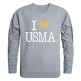 thumbnail image 1 of W Republic 552-174-HGY-02 United States Military Academy I Love Crewneck T-Shirt, Heather Grey - Medium, 1 of 1