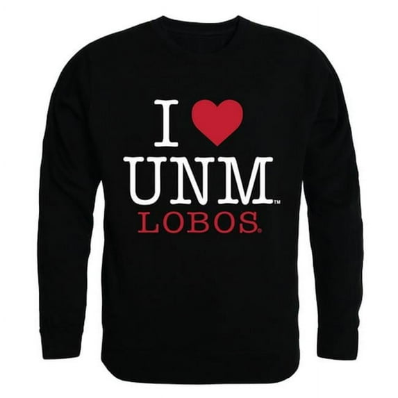 W Republic 552-182-BLK-04 University of New Mexico I Love Crewneck T-Shirt, Black - Extra Large