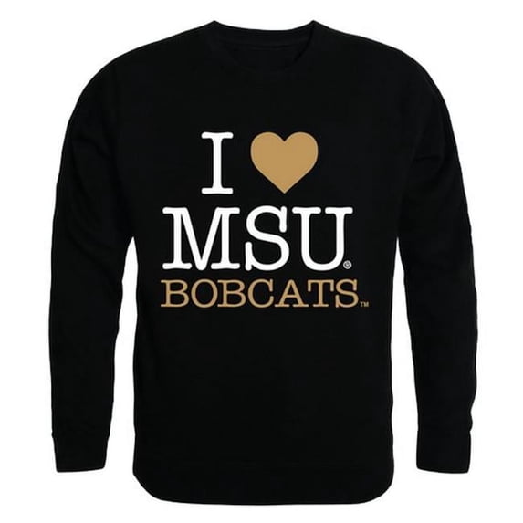 W Republic 552-192-BLK-04 Montana State University I Love Crewneck T-Shirt, Black - Extra Large