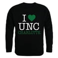 thumbnail image 1 of W Republic 552-194-BLK-05 University of North Carolina at Charlotte I Love Crewneck T-Shirt, Black - 2XL, 1 of 1