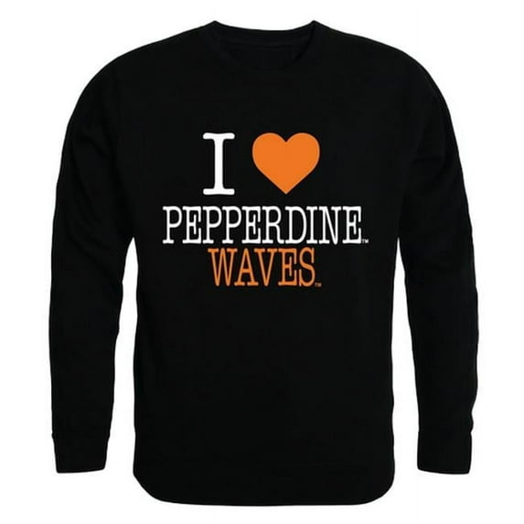 W Republic 552-196-BLK-03 Pepperdine University I Love Crewneck T-Shirt, Black - Large
