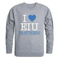 thumbnail image 1 of W Republic 552-216-HGY-02 Eastern Illinois University I Love Crewneck T-Shirt, Heather Grey - Medium, 1 of 1