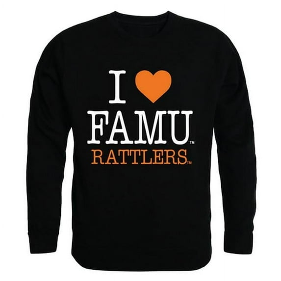 W Republic 552-218-BLK-05 Florida A&M University I Love Crewneck T-Shirt, Black - 2XL