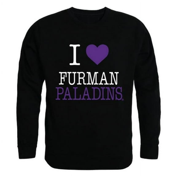 W Republic 552-220-BLK-05 Furman University I Love Crewneck T-Shirt, Black - 2XL