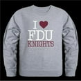 thumbnail image 1 of W Republic 552-300-HG3-03 Fairleigh Dickinson Knights I Love Crewneck T-Shirt, Heather Grey - Large, 1 of 2