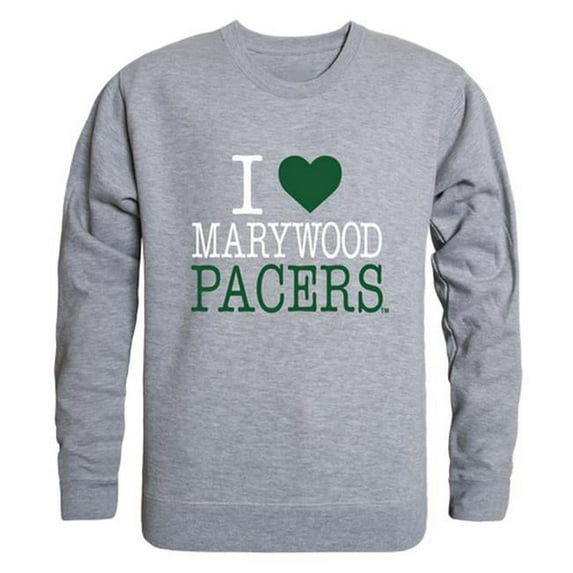 W Republic 552-455-HGY-02 Men Marywood University I Love Crewneck Sweatshirt, Heather Grey - Medium