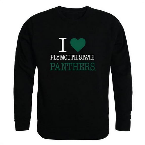W Republic 552-457-BLK-04 Men Plymouth State University I Love Crewneck Sweatshirt, Black - Extra Large