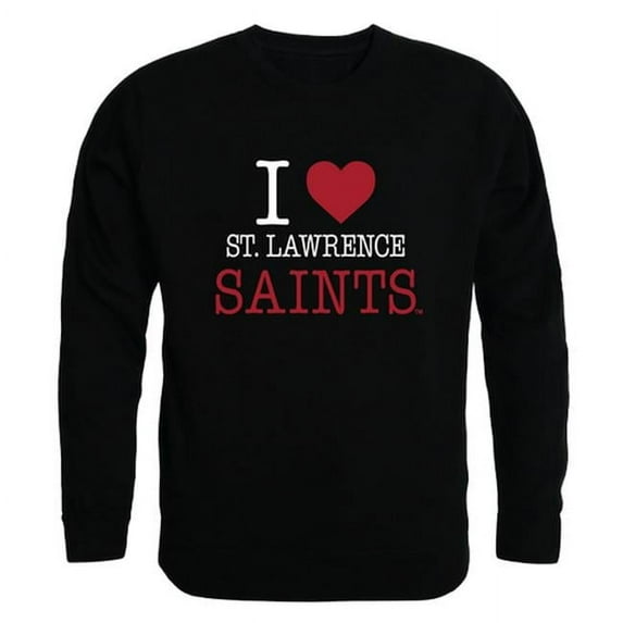 W Republic 552-460-BLK-02 Men St. Lawrence University I Love Crewneck Sweatshirt, Black - Medium