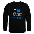 thumbnail image 1 of W Republic 552-473-BLK-04 Saint Peters University Peacocks I Love Crewneck Sweatshirt, Black - Extra Large, 1 of 2