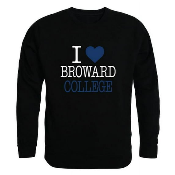 W Republic 552-504-BLK-05 Broward College Seahawks I Love Crewneck Sweatshirt, Black - 2XL