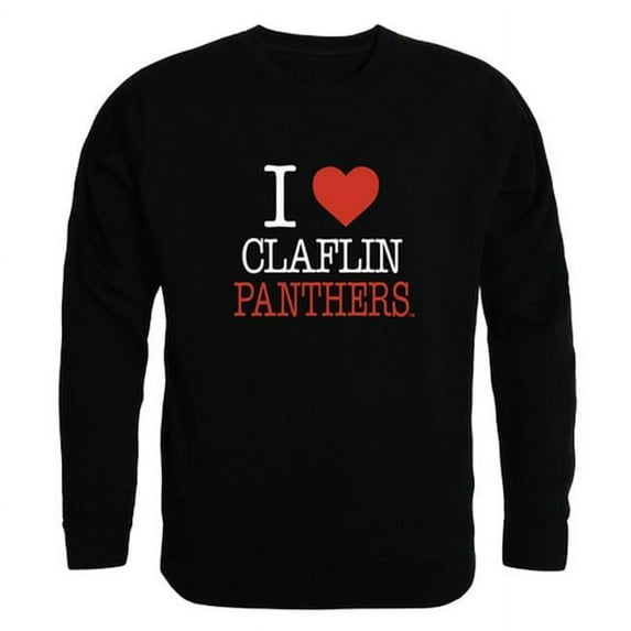 W Republic 552-511-BLK-02 Claflin University Panthers I Love Crewneck Sweatshirt, Black - Medium