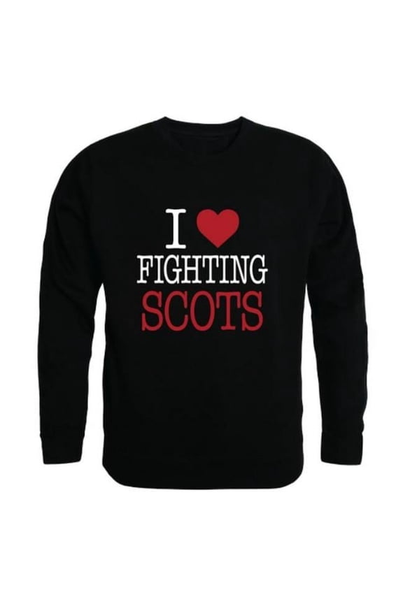 W Republic 552-516-BLK-03 Edinboro University Fighting Scots I Love Crewneck Sweatshirt, Black - Large