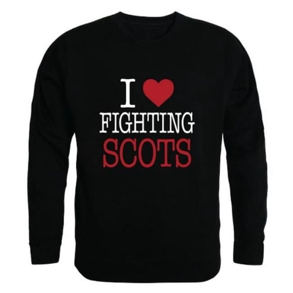 W Republic 552-516-BLK-04 Edinboro University Fighting Scots I Love Crewneck Sweatshirt, Black - Extra Large