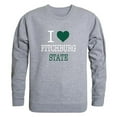 thumbnail image 1 of W Republic 552-519-HGY-02 Fitchburg State University Falcons I Love Crewneck Sweatshirt, Heather Grey - Medium, 1 of 1