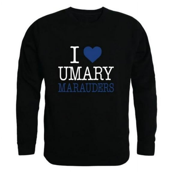 W Republic 552-538-BLK-01 University of Mary Marauders I Love Crewneck Sweatshirt, Black - Small