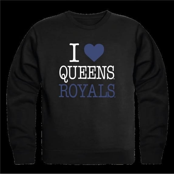 W Republic 552-573-BK2-02 Queens of Charlotte Royals I Love Crewneck T-Shirt, Black - Medium