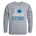 thumbnail image 1 of W Republic 552-605-HGY-02 Wheaton College Lyons I Love Crewneck Sweatshirt, Heather Grey - Medium, 1 of 2