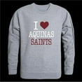 thumbnail image 1 of W Republic 552-611-HGY-02 Aquinas College Saints I Love Crewneck Sweatshirt, Heather Grey - Medium, 1 of 2