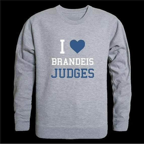W Republic 552-619-HGY-04 Brandeis University Judges I Love Crewneck Sweatshirt, Heather Grey - Extra Large