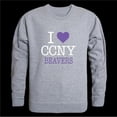 thumbnail image 1 of W Republic 552-633-HGY-05 City College of New York Beavers I Love Crewneck Sweatshirt, Heather Grey - 2XL, 1 of 2