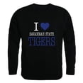 thumbnail image 1 of W Republic 552-697-BLK-03 Savannah State University Tigers I Love Crewneck Sweatshirt, Black - Large, 1 of 2