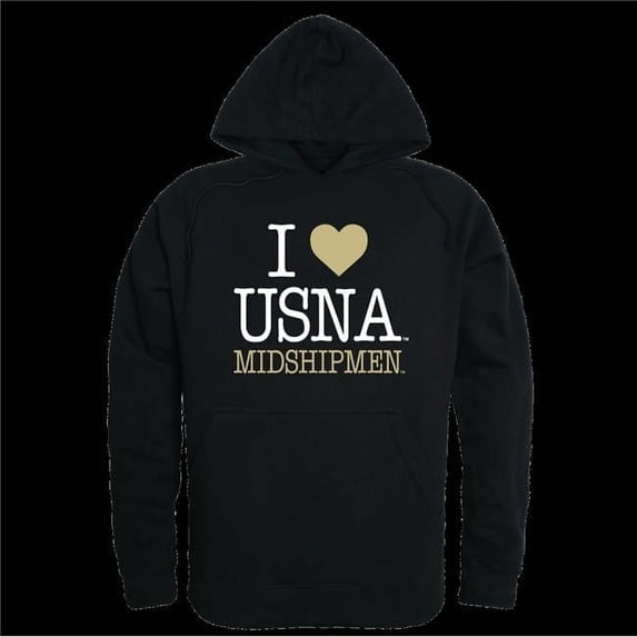W Republic 553-136-BK2-03 United States Naval Academy Midshipmen I Love Hoodie, Black - Large