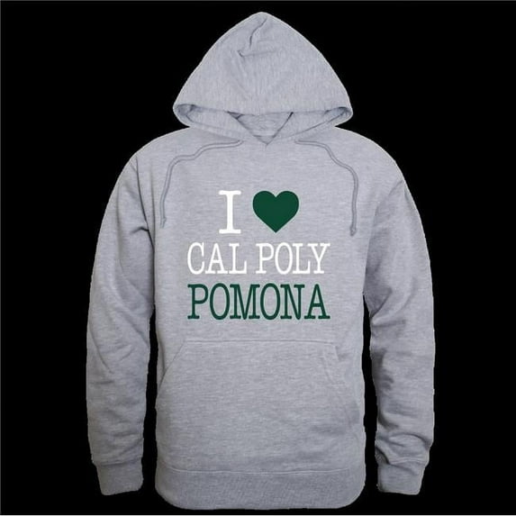W Republic 553-201-HGY-05 California Polytechnic State University Pomona Broncos I Love Hoodie, Heather Grey - 2XL