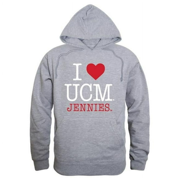 W Republic 553-209-HGY-01 Men Central Missouri Mules I Love Hoodie, Heather Grey - Small