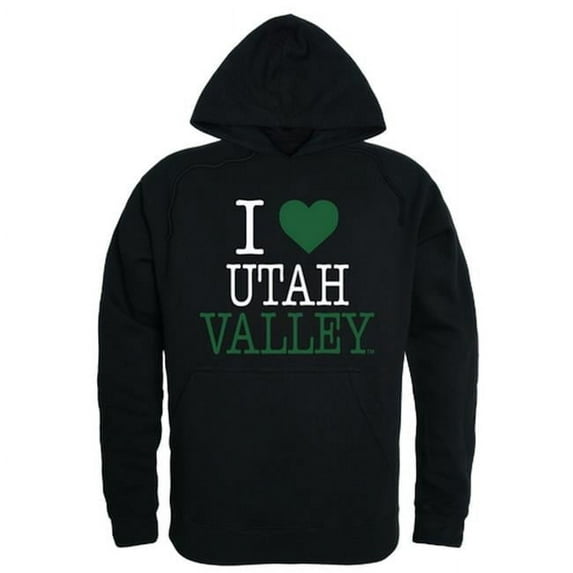 W Republic 553-210-BLK-04 Men Utah Valley University Wolverines I Love Hoodie, Black - Extra Large