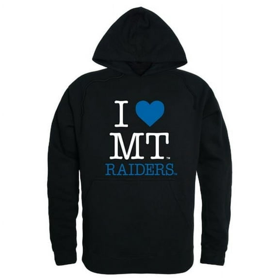 W Republic 553-223-BLK-05 Men Middle Tennessee State Blue Raiders I Love Hoodie, Black - 2XL