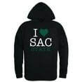 thumbnail image 1 of W Republic 553-231-BLK-05 Men Sacramento State Hornets I Love Hoodie, Black - 2XL, 1 of 1