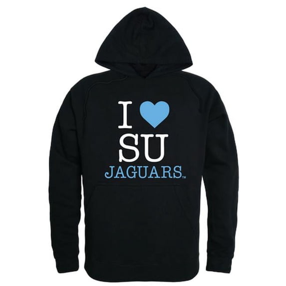 W Republic 553-235-BLK-01 Southern University Mens I Love Hoodie, Black - Small