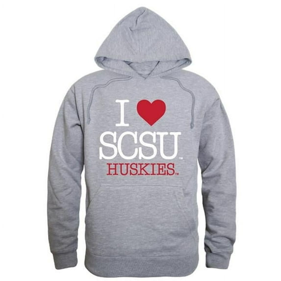 W Republic 553-237-HGY-04 Saint Cloud State University Mens I Love Hoodie, Heather Gray - Extra Large