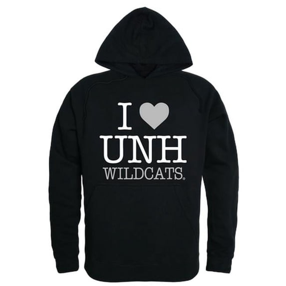 W Republic 553-243-BLK-05 University of New Hampshire Mens I Love Hoodie, Black - 2XL