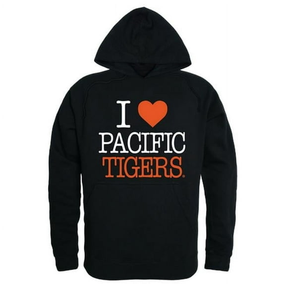 W Republic 553-248-BLK-02 University of the Pacific Mens I Love Hoodie, Black - Medium