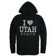 thumbnail image 1 of W Republic 553-250-BLK-01 Utah State University Mens I Love Hoodie, Black - Small, 1 of 2
