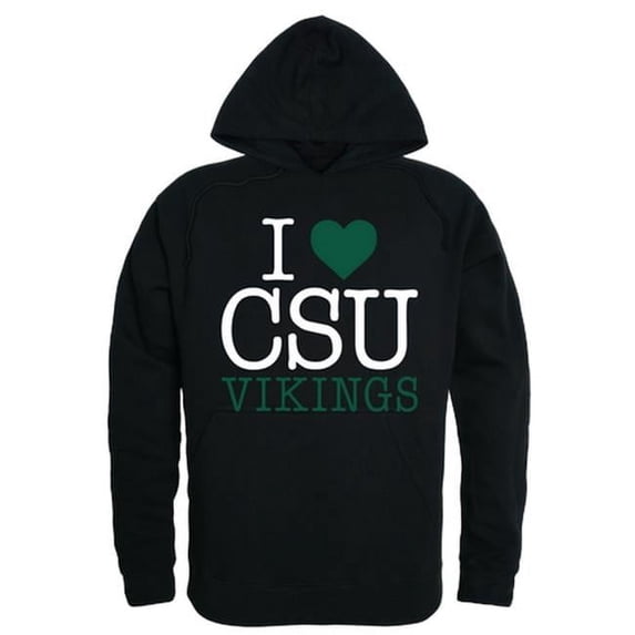 W Republic 553-282-BLK-03 Cleveland State University Mens I Love Hoodie, Black - Large