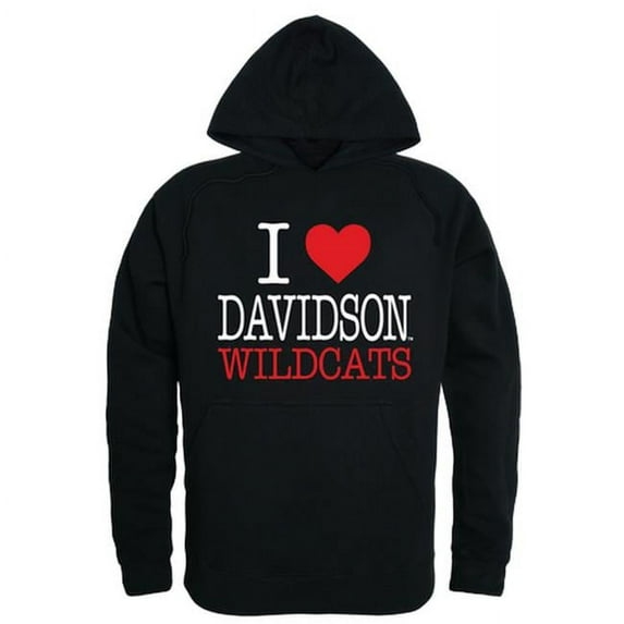 W Republic 553-288-BLK-02 Davidson College Mens I Love Hoodie, Black - Medium