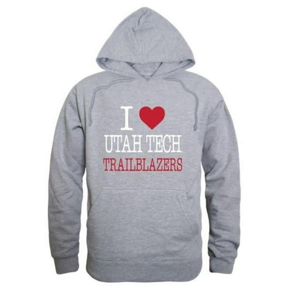 W Republic 553-291-HG2-03 Utah Tech University Trailblazers I Love Hoodie, Heather Grey - Large