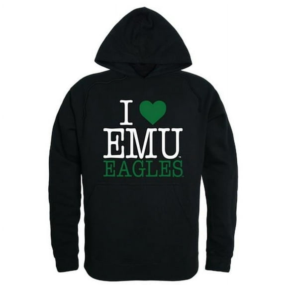 W Republic 553-295-BLK-04 Eastern Michigan University I Love Hoodie, Black - Extra Large
