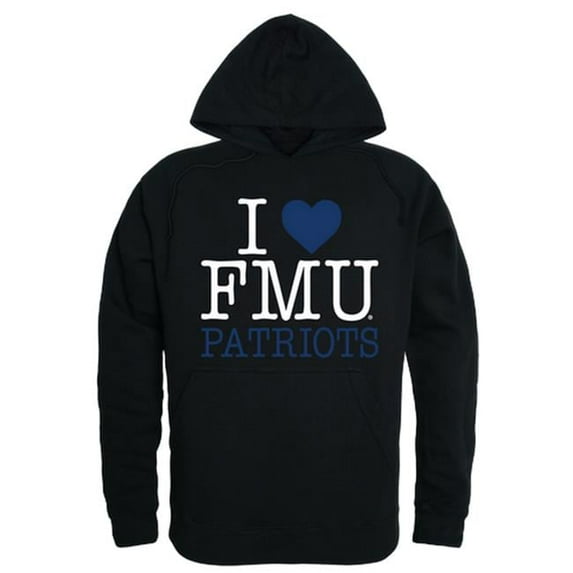 W Republic 553-306-BLK-04 Francis Marion University I Love Hoodie, Black - Extra Large