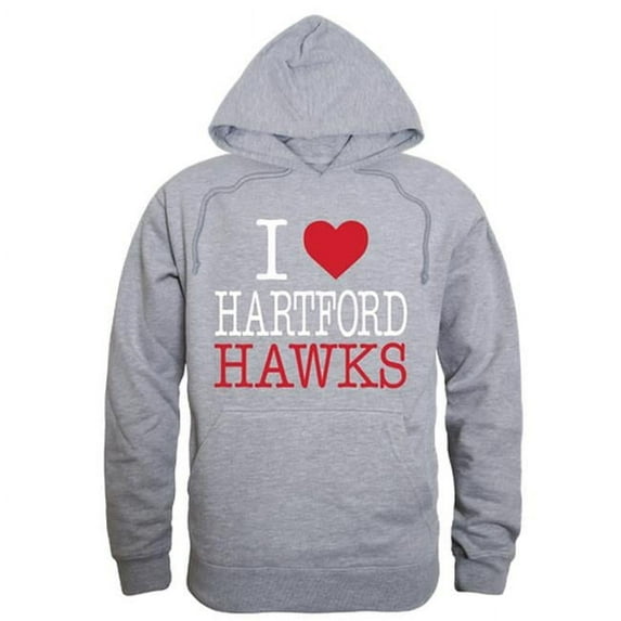 W Republic 553-310-HGY-04 University of Hartford I Love Hoodie, Heather Grey - Extra Large
