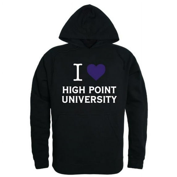 W Republic 553-311-BLK-04 High Point University I Love Hoodie, Black - Extra Large
