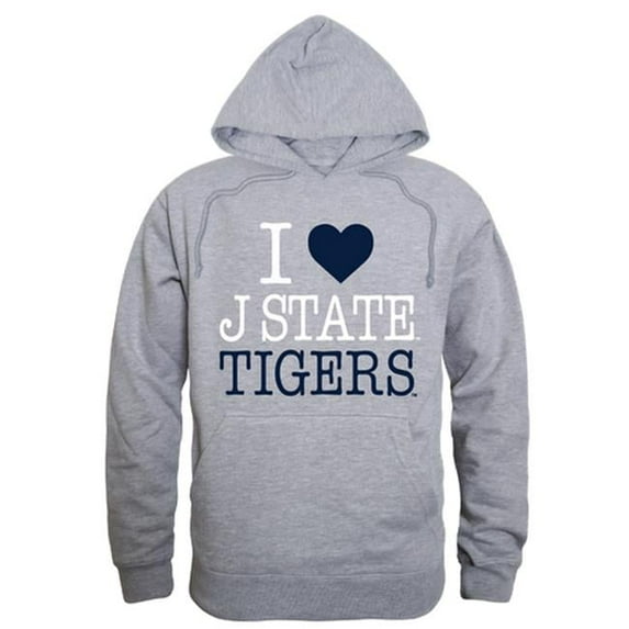 W Republic 553-317-HGY-04 Jackson State University I Love Hoodie, Heather Grey - Extra Large