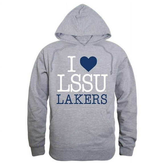 W Republic 553-325-HGY-02 Lake Superior State University I Love Hoodie, Heather Grey - Medium